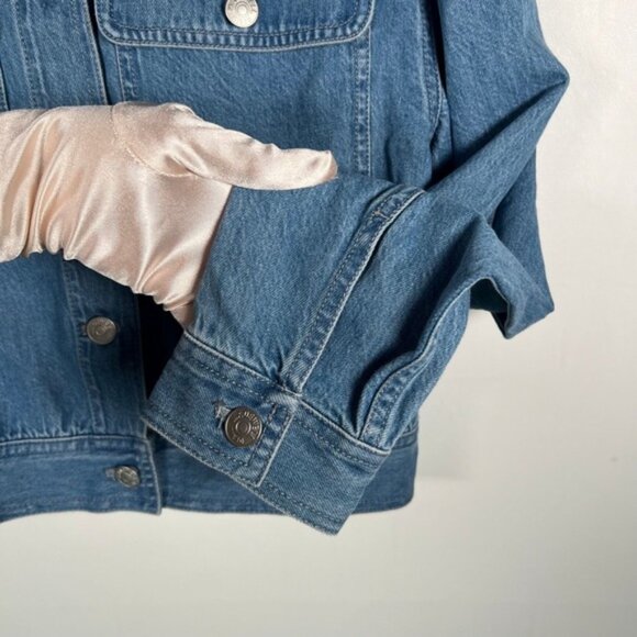 NWT MADEWELL Crop Jean Jacket in Dursett Wash with Pockets 100% Cotton‎ NJ735 XS - Picture 11 of 16